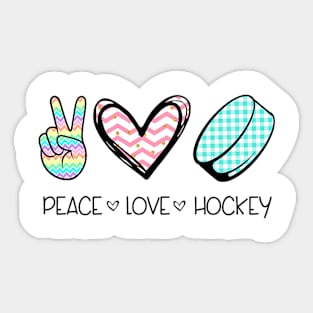 Peace Love Hockey Cute Design for Women Teen Girls Sticker